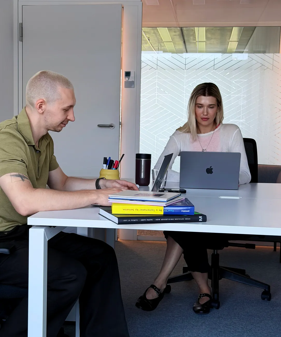 Eugene and Xenia at work on a book