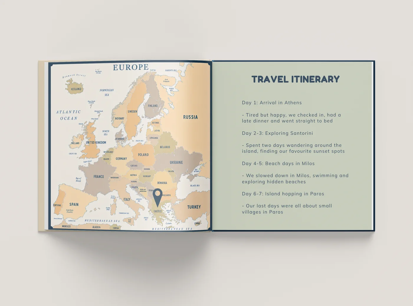 Travel map spread